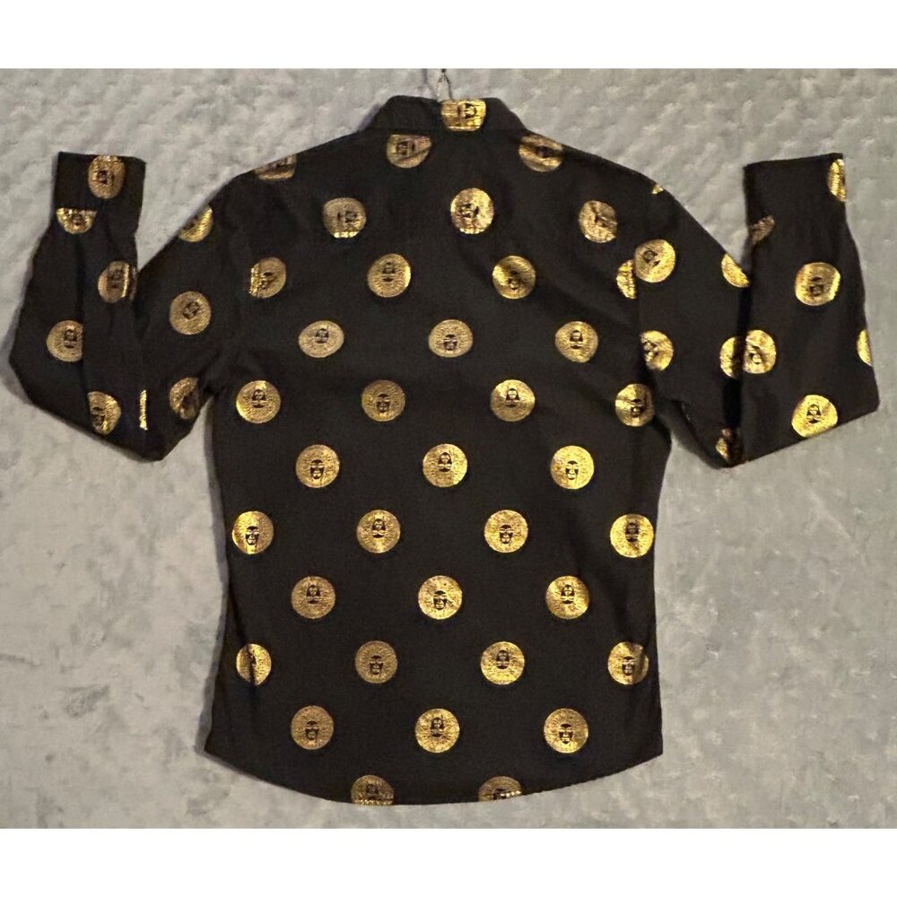 Black & Gold Men’s Slim Fit Button-Up Shirt Drill Clothing Co. M 100% Cotton - Picture 4 of 7